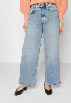 Budget 🔔 ONLY Petite Damen ONLINC HOPEEX HI WIDE LEG REAPET - 👖 Jeans Relaxed Fit - Light Blue Denim 👍