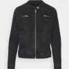 Billig 🌟 ONLY Petite Damen ONLTIA BANDIT BIKER JACKET - 👖 Jeansjacke - Black Denim 😉