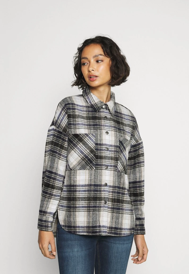 Billig 🔥 ONLY Petite Damen ONLPIA PLAIDED - Hemdbluse - Blue Graphite/cloud Dancer 🤩