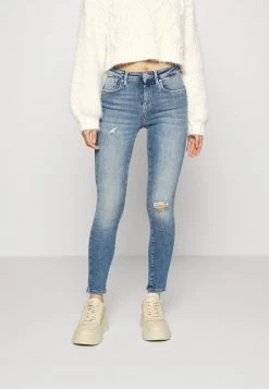 Neu 🤩 ONLY Petite Damen ONLPOWER MID PUSH UP PETIT - 👖 Jeans Skinny Fit - Medium Blue Denim 👍