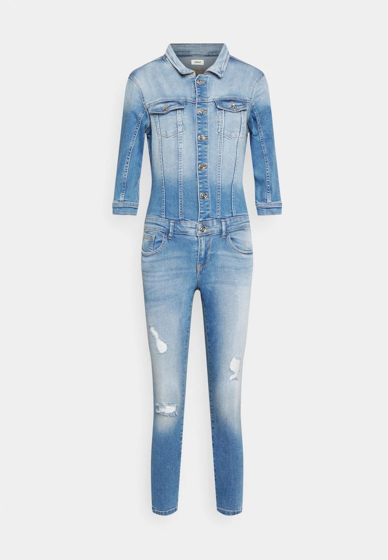 Blitzangebot 🥰 ONLY Petite Damen ONLJULIA 3/4 DESTROY - Jumpsuit - Light Blue Denim 😉