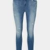 Angebote 💯 ONLY Petite Damen ONLPOWER MID PUSH UP - 👖 Jeans Skinny Fit - Light Medium Blue Denim 🌟