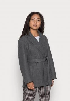 Aktion 🔥 ONLY Petite Damen ONLTRILLION BELT 🧥 COATIGAN - Übergangsjacke - Medium Grey Melange ✔️