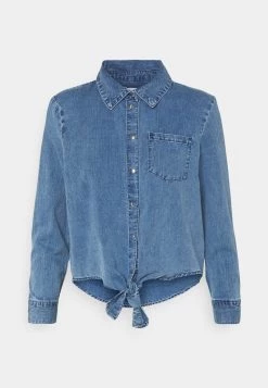 Angebote ⌛ ONLY Petite Damen ONLLECEY KNOT - Hemdbluse - Medium Blue Denim 😉