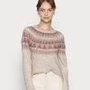 Top 10 ⌛ ONLY Petite Damen ONLABELONE - Strickpullover - Pumice Stone/humus/rose/brown ❤️