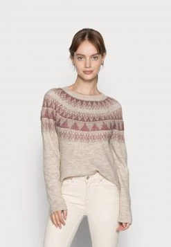 Top 10 ⌛ ONLY Petite Damen ONLABELONE - Strickpullover - Pumice Stone/humus/rose/brown ❤️