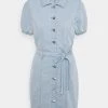 Billig 🤩 ONLY Petite Damen ONLVIBBE 👗 DRESS - 👖 Jeanskleid - Light Blue Denim 🎁