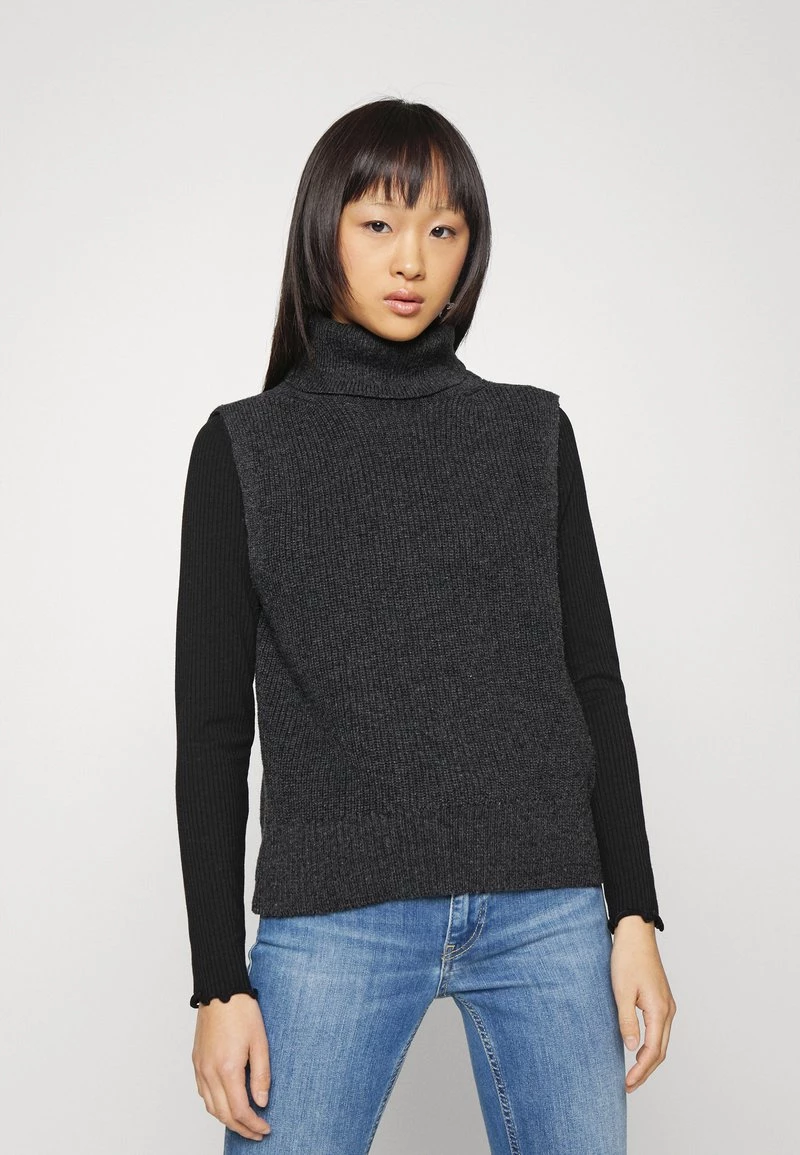 Bestes Angebot 💯 ONLY Petite Damen ONLPARIS LIFE ROLL - Strickpullover - Dark Grey Melange 👏