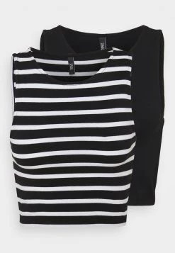 Beste Bewertungen von 🧨 ONLY Petite Damen ONLLIVE LOVE CROP STRIPE 2 PACK - Top - Black/white 🔥