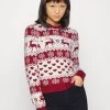 Blitzangebot 👏 ONLY Petite Damen ONLXMAS DEER - Strickpullover - Cloud Dancer/blood Red 😍