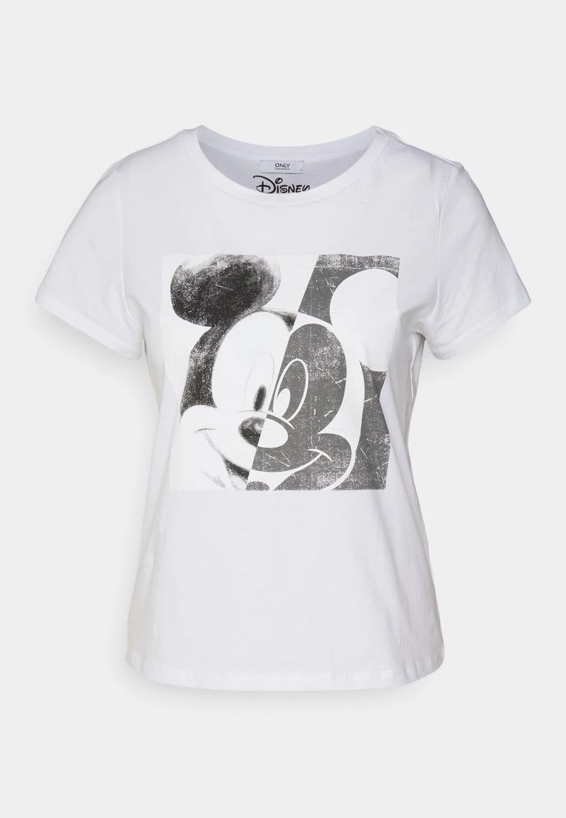 Bestpreis 🔥 ONLY Petite Damen ONLMICKEY SPLIT FACE - T-Shirt Print - White ❤️ – Bild 5