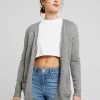 Bestes Angebot 🤩 ONLY Petite Damen ONLLESLY OPEN CARDIGAN - Strickjacke - Medium Grey Melange 🤩