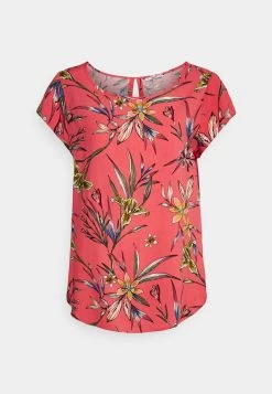 Budget ❤️ ONLY Petite Damen ONLNOVA LIFE - T-Shirt Print - Mineral Red Bright Tropical 🌟