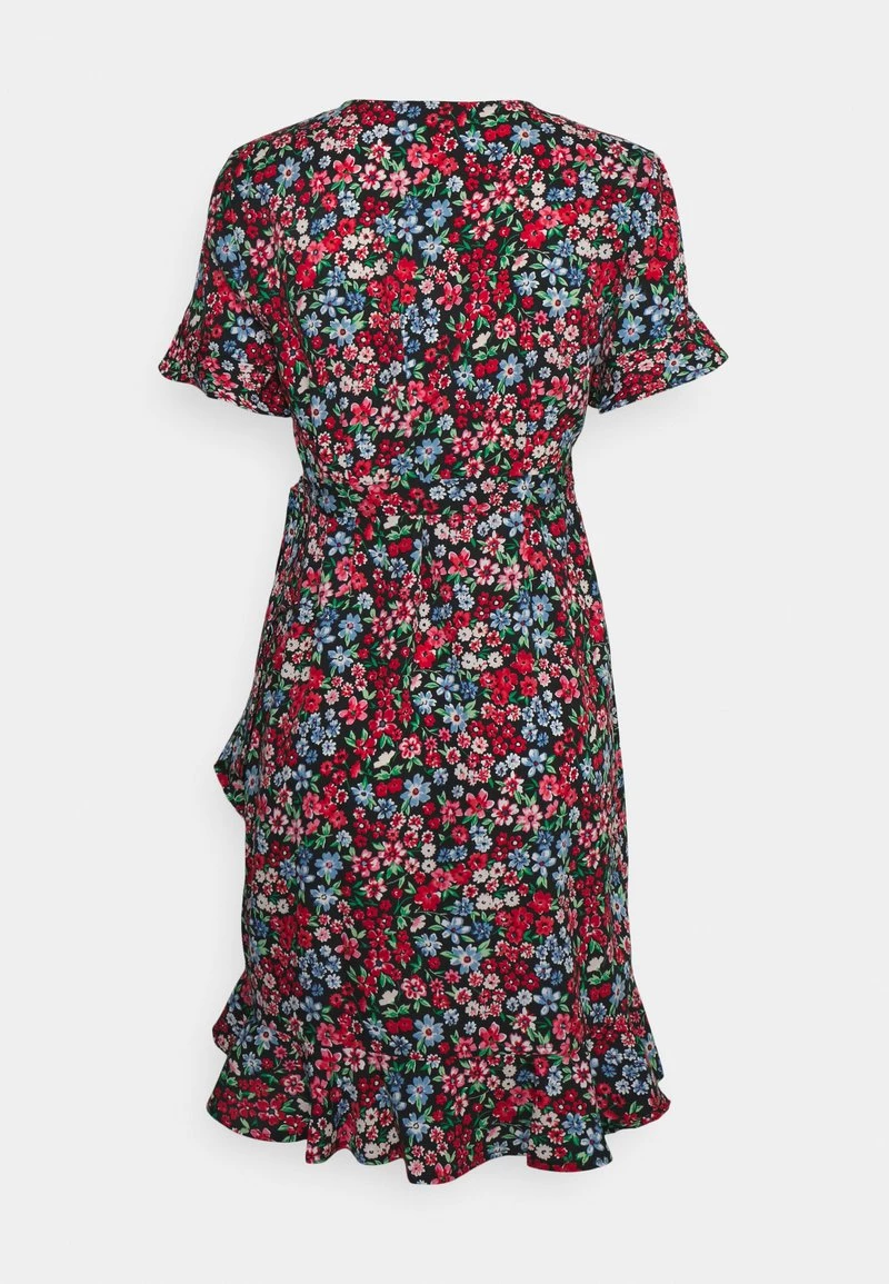 Budget 🥰 ONLY Petite Damen ONLOLIVIA WRAP 👗 DRESS - Freizeitkleid - Black/red/shore 💯 – Bild 2