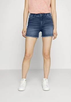 Neu 🧨 ONLY Petite Damen ONLBLUSH LIFE MID RAW - 👖 Jeans Shorts - Dark Blue Denim 😍