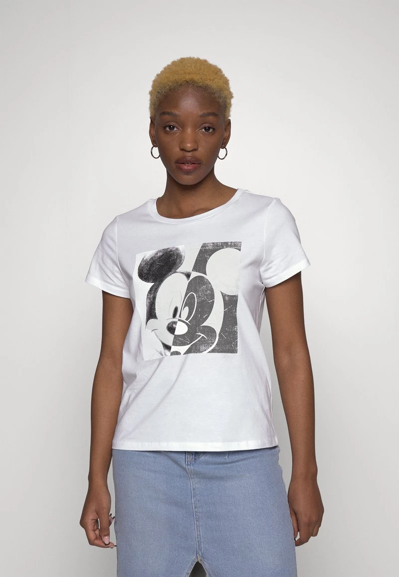 Bestpreis 🔥 ONLY Petite Damen ONLMICKEY SPLIT FACE - T-Shirt Print - White ❤️