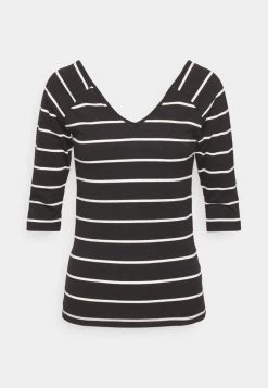 Blitzangebot 🧨 ONLY Petite Damen ONLFIFI V NECK - T-Shirt Print - Black Cloud Dancer 🧨