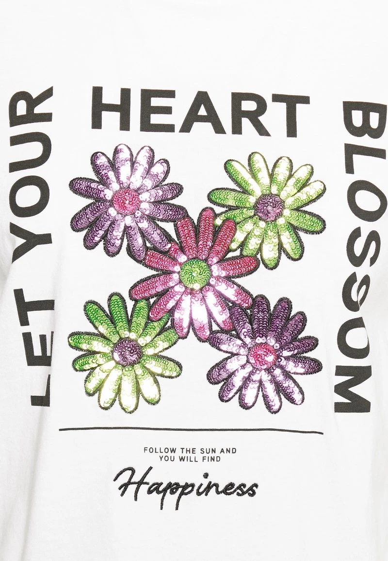 Brandneu ✔️ ONLY Petite Damen ONLKITA FLOWER - T-Shirt Print - Bright White Blossom 😀 – Bild 3