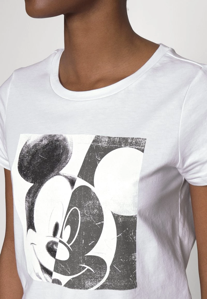 Bestpreis 🔥 ONLY Petite Damen ONLMICKEY SPLIT FACE - T-Shirt Print - White ❤️ – Bild 6
