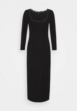 Am billigsten ✨ ONLY Petite Damen ONLNELLA O NECK LONG 👗 DRESS - Strickkleid - Black 😍